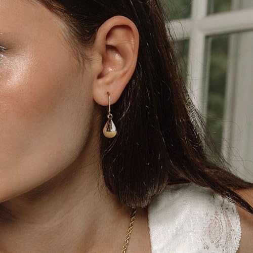 14K Gold Earring Cross Waterdrop Butterfly Heart Knot Earrings for Women Gold Silver Cross Leverback Drop Gold Silver Teardrop Hoop Dangle Earring White Gold Dangle Drop Earring - color: Gold-Waterdrop Leverback Dangle Earring