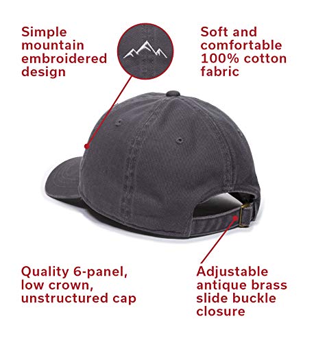 Outdoor Cap Mountain Embroidered Dad Hat Adjustable Soft Cotton Polo Style Unstructured Baseball Cap for Men & Women - color: Dark Gray