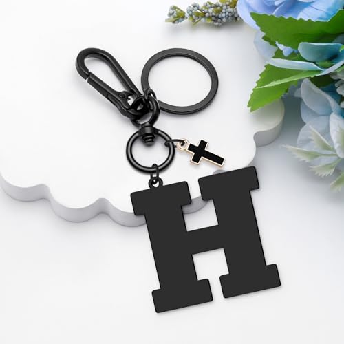 Dabihu Letter Keychain Christian Letter A-Z Alphabet Keyring for Backpack Handbag Alphabet Monogram Key Chain - color: H