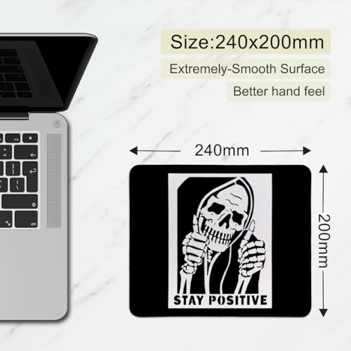 hold fizz Funny Skull Mouse Pad for Desk, Small Cool Skeleton Inspirational Mouse Pad, Stay Positive, Small Gaming Mousepad for Desk, Laptop, Computer, Office, 9.5x7.9 Inch - color: Funny Skull