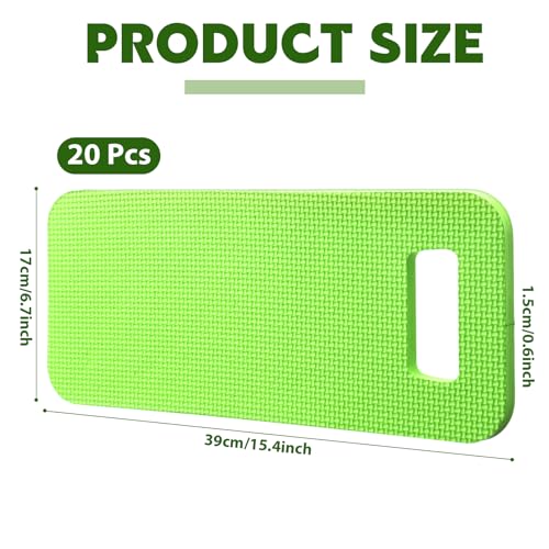 Riakrum 20 Pcs Garden Kneeling Pad Garden Knee Pad Thick Foam Knee Mat Waterproof Cushion for Kneeling Multi Functional and Church Kneeler for Praying, Baby Bath, Yoga, 15.4 x 6.7 Inch (Green) - color: Green