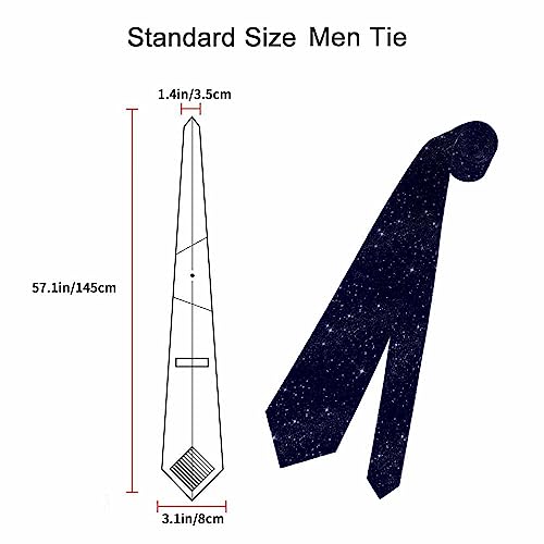 Funny Men's Tie Halloween Men's Neckties for Mens Wedding Party Work Casual Holiday - color: Starry Sky