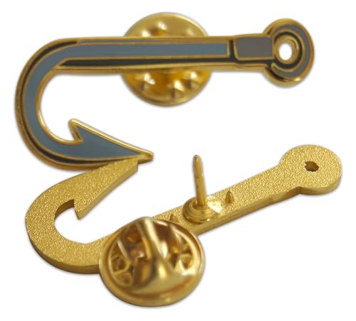 Novel Merk Fish Hook – Gone Fishing Lapel Pin, Hat Pin & Tie Tack Set - with Clutch Back 3 Piece