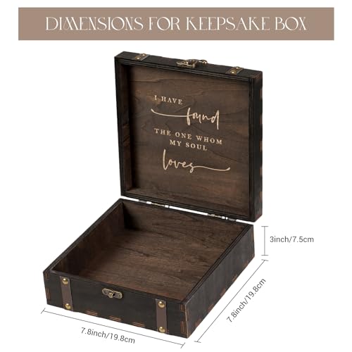 AW BRIDAL Black Wedding Keepsake Box Mr Mrs Memory Box Wood Storage Box with Lids Anniversary Engagement Gifts for Couples Bridal Shower Bride Gifts - color: Black Mr & Mrs