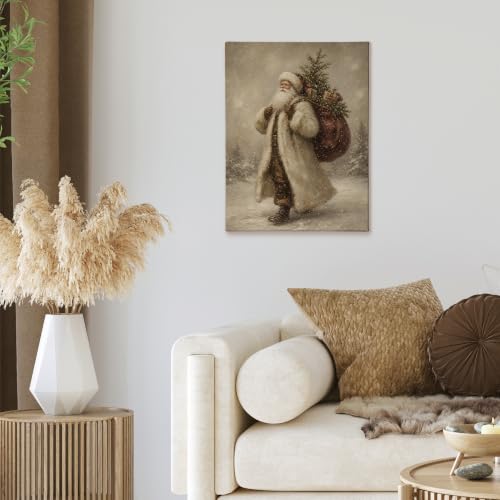 XINCEYWJ Rustic Neutral Winter Santa Christmas Wall Art Decor 11x14 Inches - color: santa-4, size: 11x14in