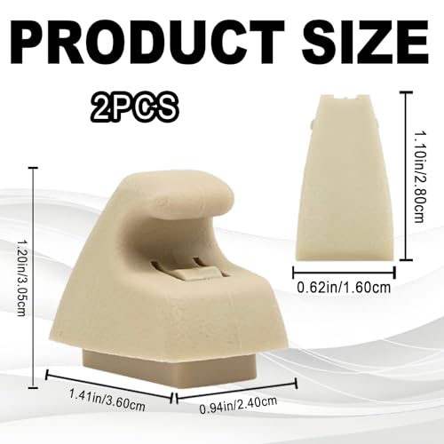 2PCS Sun Visor Clips, Replacement Sun Visor Retainer Holder Clip 95994975 95994976, Sunvisor Support Bracket Hook Hanger for Chevy Cruze Silverado Tahoe Sonic Spark Verano, Car Accessories (Beige) - color: Beige