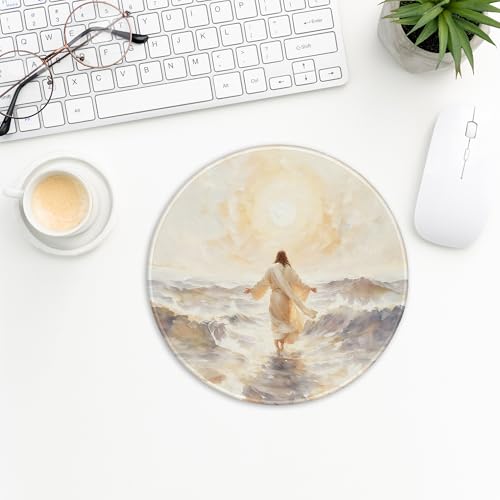 Golden Christian Jesus Walking on The Water Mouse Pad 7.9x7.9 Inch, Christian Jesus Gifts Mouse Pads Mousepad for Desk Office Computers Laptop, Religious Office Supplies Desk Accessories - color: Cute Sloth 29B