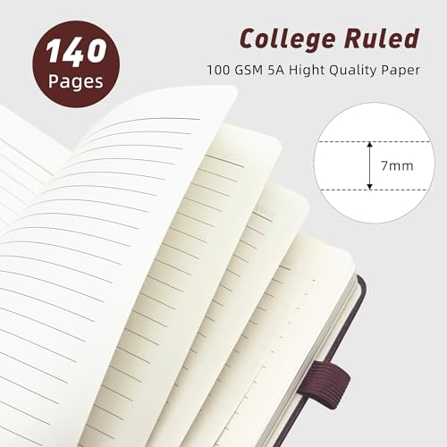 LEAGIM Lined Spiral Journal Notebook for Women & Men, College Ruled Hardcover Notebook for Work & Note Taking, Journals for Writing, 100 GSM, Business, School, 140 Pages, A5(5.8"x8.5") - Burgundy - color: Burgundy