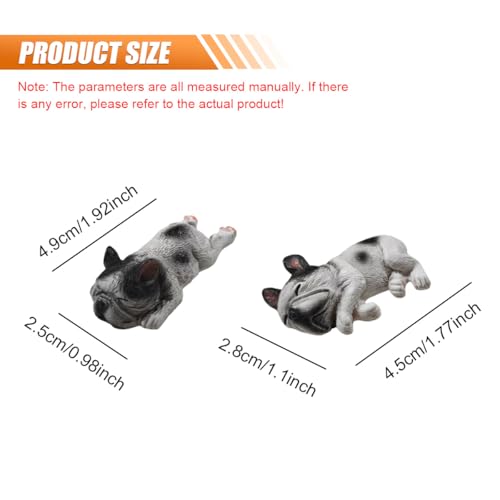 2PCS Resin Bulldog Car Dashboard Ornaments, White - color: White