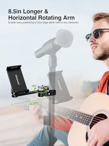 elitehood 8.5in Long Arm iPad Mic Stand Holder for Microphone Music Stand - size: 8.5in Arm