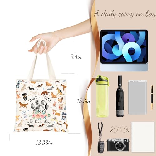 DHQH Cute Gifts for Dog Lover, Dog mom Gift Reusable Grocery Beach Shopping Bag for Women, Birthday Gift for Mom Daughter Friends Sisters Who Loves Dogs - style: Bag-dog