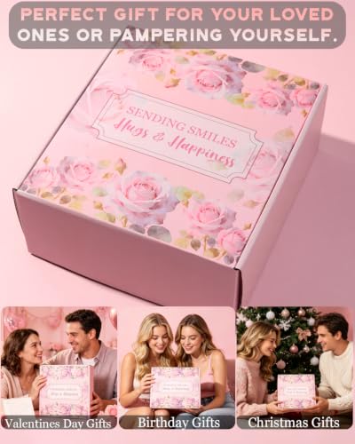 Gift Baskets for Women, 10pcs Happy Birthday Gifts for Women - color: Pink