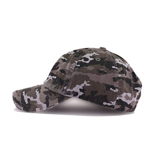 Faith with Cross Vintage Baseball Cap Embroidered Cotton Adjustable Distressed Dad Hat - color: Gray Camo