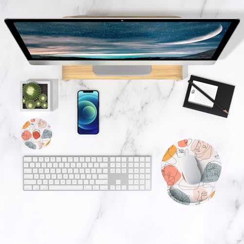 ITNRSIIET Ergonomic Mouse Pad with Wrist Support Wrist Rest Smooth Surface Non-Slip Rubber Base Comfortable Office Supplies Pain Relief, 9.8 x 9.1 inches, Guise - color: Guise