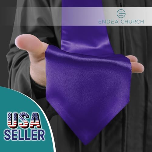 Premium Choir Traditional Stole - Solid Color - Satin - Unisex - color: Purple