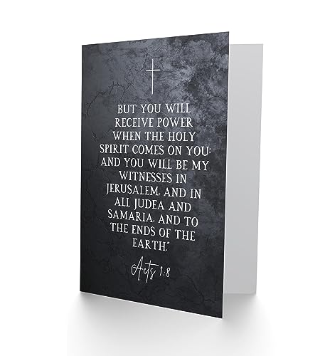 Artery8 Acts 1:8 You Will be My Witness Christian Bible Verse Quote Scripture Typography Sealed Greeting Card Plus Envelope Blank inside - color: Be My Witness