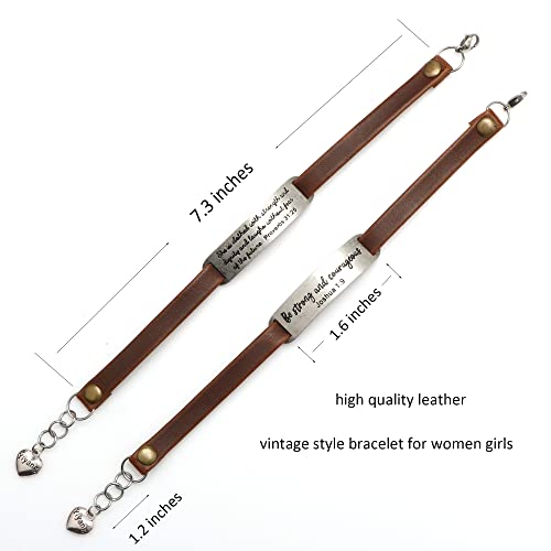 Yiyang Christian Gifts Leather Bracelet for Women Inspirational Faith Bible Verse Religious Jewelry Christmas Birthday Baptism Gift for Women - style: you are loved forever Romans 8:38-39