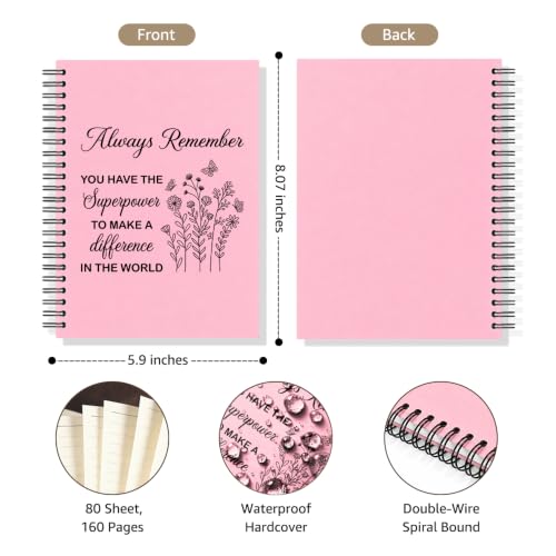 Always Remember Spiral Notebook, Teacher Appreciation Lined Journal - color: Pink12