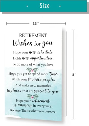 Retirement Card from Group, for Boss, Retirement Wishes Card, for Women, for Men, Coworker Retire, for Teacher, for Doctor, Friend, Dad - color: #8