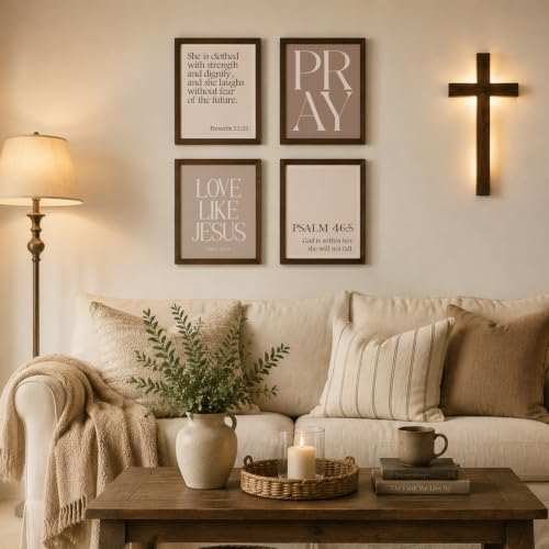 WEFKODO Christian Bible Wall Art Jesus Decor Pray Posters 8x10 Unframed - color: PRAY Browen