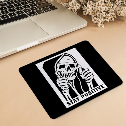 hold fizz Funny Skull Mouse Pad for Desk, Small Cool Skeleton Inspirational Mouse Pad, Stay Positive, Small Gaming Mousepad for Desk, Laptop, Computer, Office, 9.5x7.9 Inch - color: Funny Skull