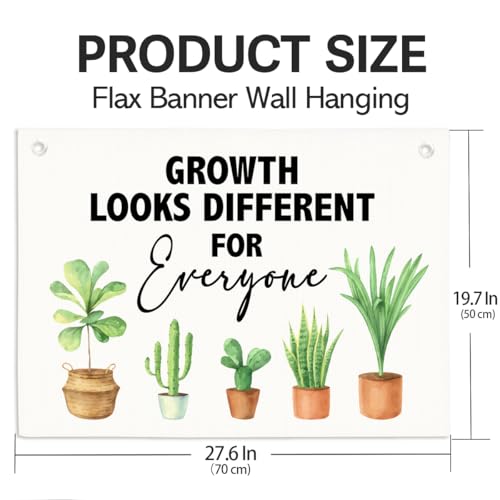 Growth Looks Different for Everyone Sign Wall Decor Hanging Banner, Educational Quote Linen Flag Decor Banners 27.5 x 20 in - color: Multicolor 13