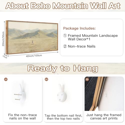 CHDITB Large Jesus with Lamb Landscape Framed Canvas Wall Art 40x20 Inch - color: Jesus Leaves The 99 Parable of The Lost Sheep, size: 40"L x 20"W