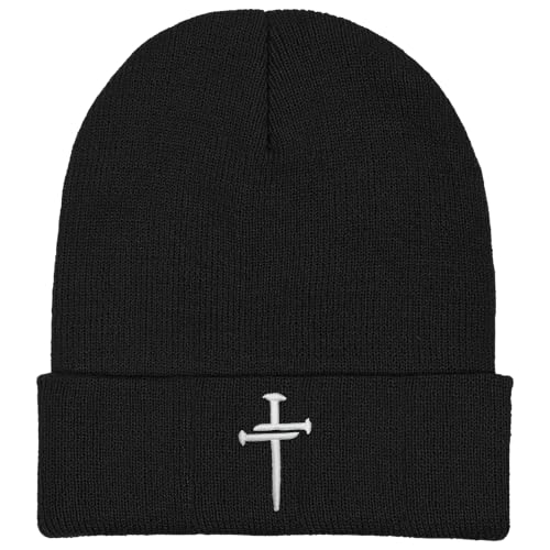 Christian Hats for Men & WomenJesus Cross HatChristianReligious GiftsforVarious Festivals&BirthdaysFaith Baseball/Trucker Cap - color: Black Three Nails Beanie