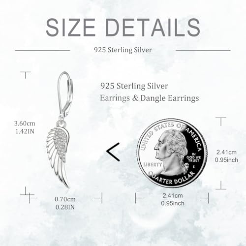 Angel Wing Earrings for Women 925 Sterling Silver Wing Earrings Jewelry Gifts
