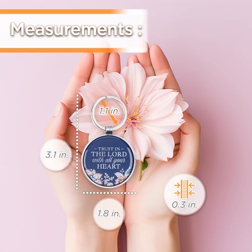Christian Art Gifts Metal Inspirational Scripture Keychains for Men & Women: Round Sturdy Multicolor Encouraging Keyrings - color: Blue/Trust