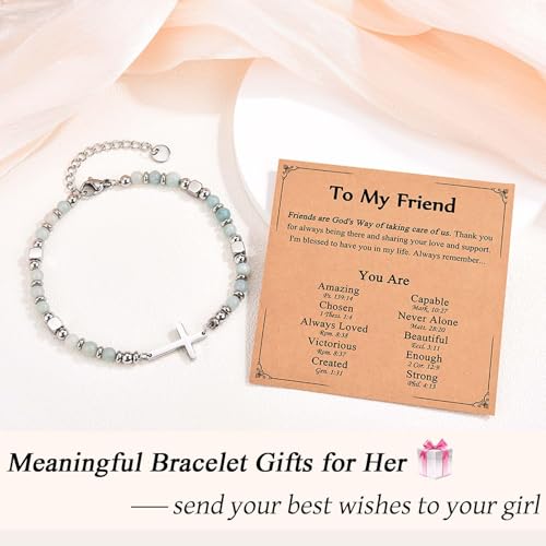Religious Cross Bracelet for Women Girls, Christian Gifts - color: Friend