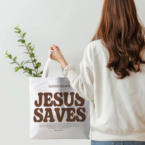 Christian Bible Canvas Tote Bag for women,15 x 15.4 Inches - color: Encourage Four