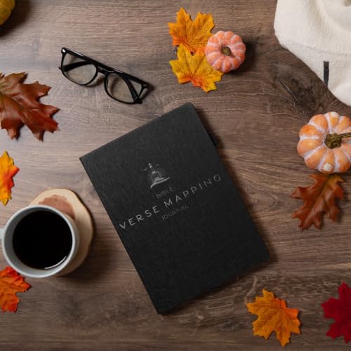 Graceful By Design Bible Verse Mapping Journal - Vegan Leather - Premium Bible Study Journaling Kit (Midnight Black) - color: Midnight Black