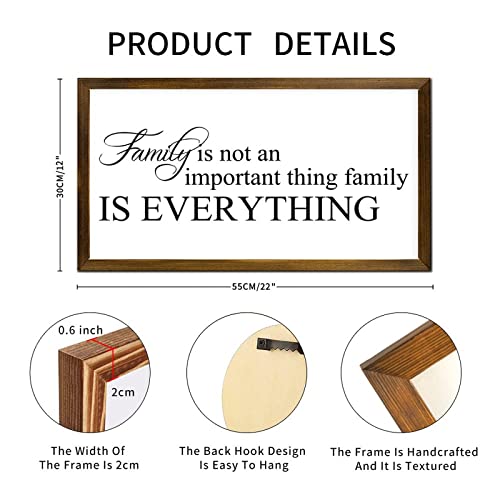 Framed Sign for Home Family is Not an Important Thing Family is Everything Framed Wood Sign Plaques Motivational Quotes Christian Wood Framed Sign Family Quote Rustic Framed Wooden Sign 12x22in - color: A-9, size: 12x22in