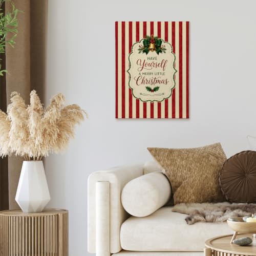 XINCEYWJ Vintage Red Striped Christmas Wall Art Decor 11x14 Inches - color: Christmas-2, size: 11x14in