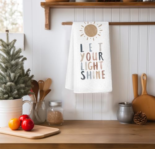 Christian Gifts for Women Kids Hand Towels, Housewarming Kitchen Dish Towel, Bible Verse Let Your Light Shine, Decorative Kitchen Towels,Tea Towels for Kitchen,16×24 Inches - color: Let Your Light Shine