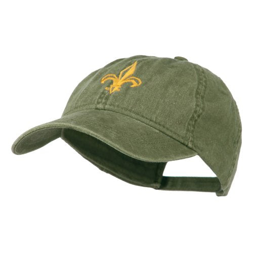Fleur de lis Embroidered Cap - color: Olive