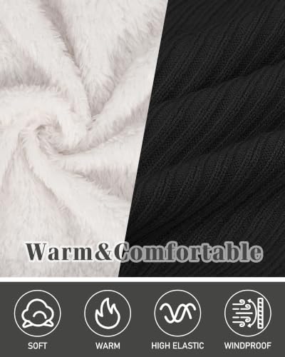 Chalier Infinity Scarf Neck Warmer, Fleece Lined Winter Scarves - color: A-black