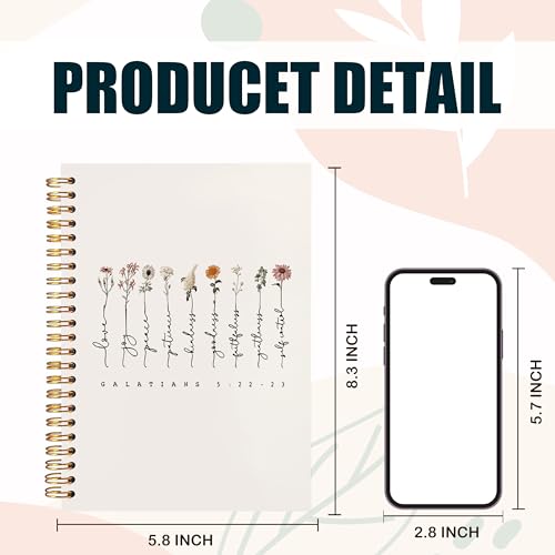 Christian Journal Notebook, Bible Notebooks for Note Taking for Women, Christian Bible Gifts for Women, Scripture Journals, Galatians 5:22-23 Religious Journals 5.5x8.3 Inch - color: 5:22-23