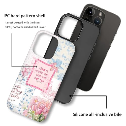 Case for iPhone 16 Pro Max,Shockproof TPU Bumper Drop Protection Hybrid 2-Layer Hard Cover for iPhone 16 Pro Max-Flower Bible Pattern - color: Flower Bible Pattern, size: iPhone 16 Pro Max