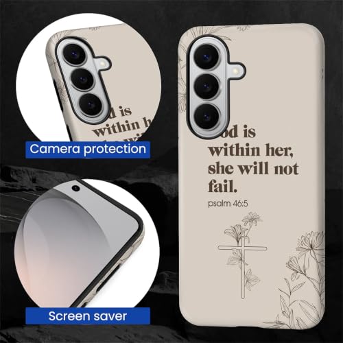 Compatible with Samsung Galaxy S26 Plus Full Body Matte Case Hard Shell Shockproof Screen Lens Protection for Girl Boy Cute Pattern Christian Bible Verse Religious Scripture Jesus - color: Christian Bible Verse Religious Scripture Jesus, size: Samsung Gal