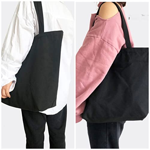 Tote Bag, 17.75x13.75in, 1pcs Black Canvas, Zippered, Reusable, Unisex, All Ages - color: 1pcs Black, size: 17.75"x13.75"