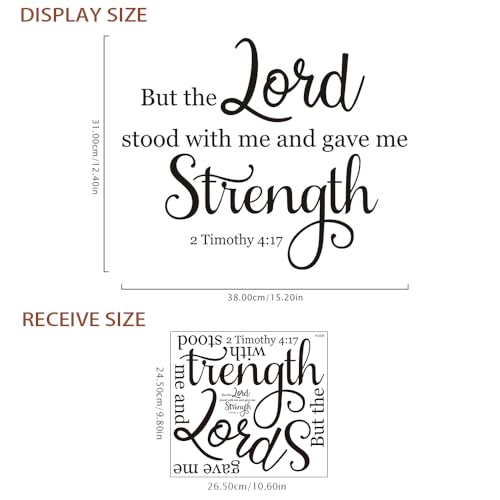 Bible Verse Wall Decal Motivational Wall Stickers for Bedroom Living Room Office Bathroom