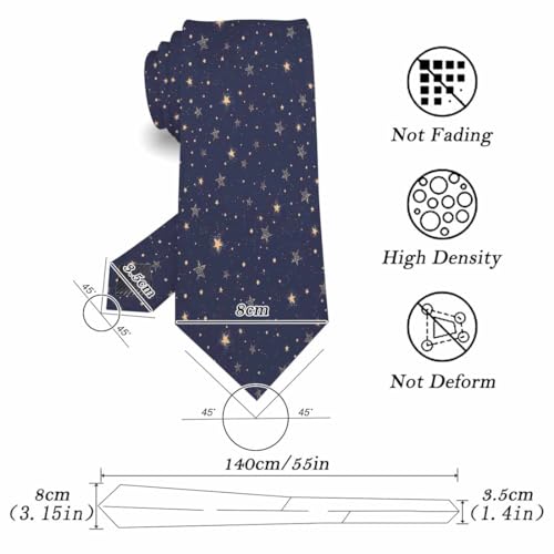 Men's Novelty Tie Black Neckties for Men Business Wedding Formal Fashion Party Accessories Gift for Husband Father - color: Space Stars Gold