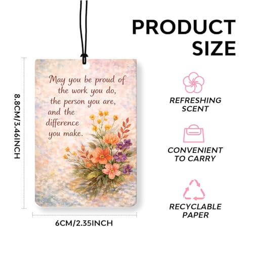 Vintage Floral Christian Car Air Freshener 4 Pcs,Inspirational Bible Verse and Encouraging Quotes Hanging Air Fresheners for Car,Closet,Room Decor,Aesthetic Retro Flower Cars Accessories for Women - color: Oil Painting