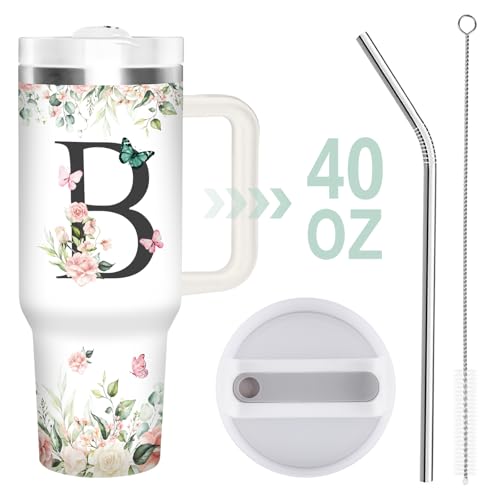 Christian Gifts for Women, Christian Tumbler 40oz - style: Initial B cup