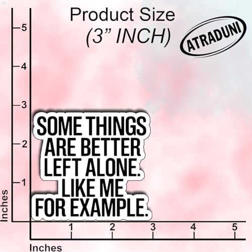 (3Pcs) Some Things are Better Left Alone Like Me for Example Stickers Funny Sarcastic Quote Humor Introvert Gifts Waterproof Vinyl Decals for Laptop Water Bottle Car Phone Size 2.8" x 3" - color: Some Things Are Better Left Alone. Like Me for Example.