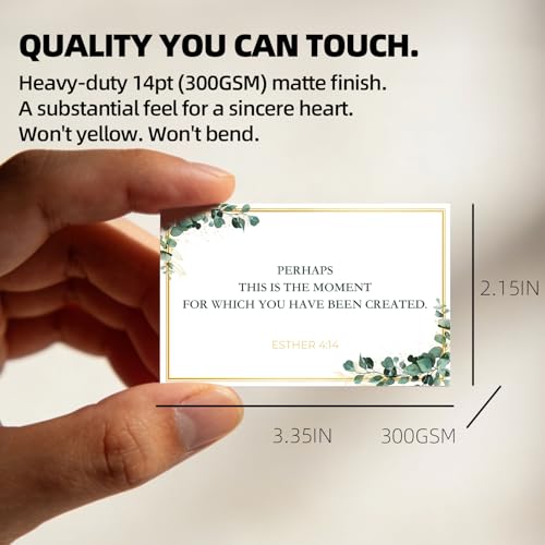 60 Bible Verse Cards with Stand for Women - Encouragement & Affirmation Scripture Cards - Mini Inspirational Prayer Cards Christian Gifts with Display Holder - Uplifting Verses for Desk Decor (2.1x3.3") - color: EUCALYPTUS LEAF