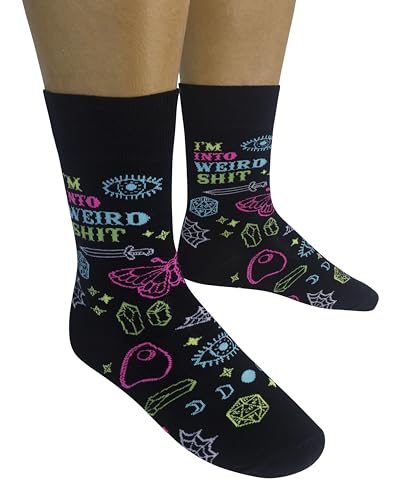 FUNATIC Crazy Socks with Funny Sayings - Novelty Gift for Men, Women, Adult - color: Weird Shit