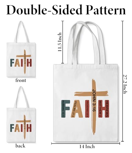 Aesthetic Canvas Tote Bag for Women Man,Christian Bible Verse Reusable Grocery Shoulder Bag for Shopping Work Travel - color: Christian 02